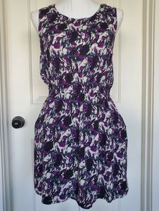 Forever 21 Black/Purple/White Floral Dress